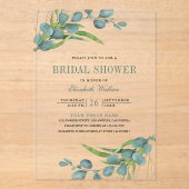 Rustic Eucalyptus Bridal Shower Acryl Uitnodigingen (Voorkant)
