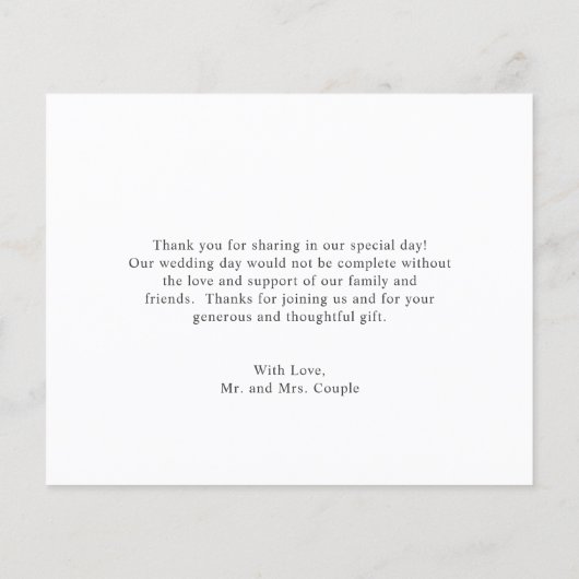 Rustic Eucalyptus budget bruiloft Hartelijk dank (Achterkant)