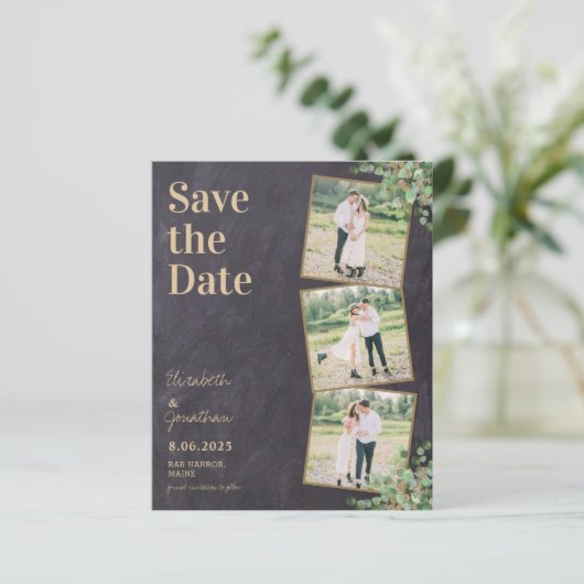 Rustic Eucalyptus budget Weddenschap bespaart datu (Staand voorkant)