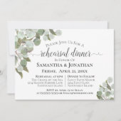 Rustic Eucalyptus en Greenery Rehearsal Dinner Kaart (Voorkant)