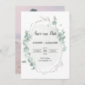 Rustic Eucalyptus Enregistrer La Carte Date (Devant / Derrière)