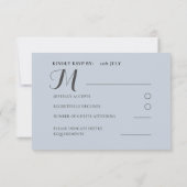 Rustic Eucalyptus Floral Dusty Blue Wedding RSVP Kaartje (Achterkant)