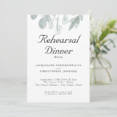 Rustic Eucalyptus Floral Wedding Rehearsal Dinner Kaart (Staand voorkant)