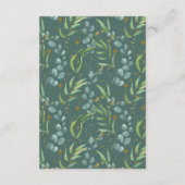 Rustic Eucalyptus Gold Branch Wedding - Gegevens Informatiekaartje (Achterkant)