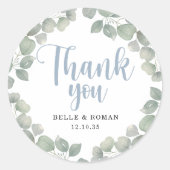 Rustic Eucalyptus Green Weddenschap Ronde Sticker (Voorkant)