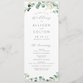 Rustic eucalyptus greenery boho bruiloft programma (Voorkant)
