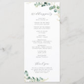 Rustic eucalyptus greenery boho bruiloft programma (Achterkant)