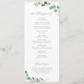 Rustic eucalyptus greenery boho bruiloft programma (Achterkant)