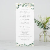 Rustic eucalyptus greenery boho bruiloft programma (Staand voorkant)