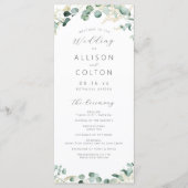 Rustic eucalyptus greenery boho bruiloft programma (Voorkant)