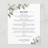 Rustic Eucalyptus & Greenery Budget Wedding Menu (Voorkant)