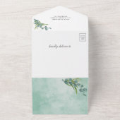Rustic Eucalyptus Greenery Elephant Baby shower All In One Uitnodiging (Buitenkant)