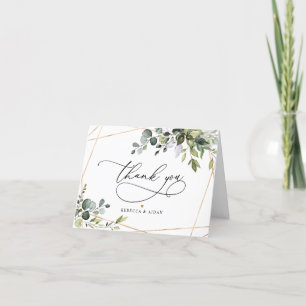 Rustic Eucalyptus Greenery Gold Geometric Kaart