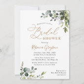 Rustic Eucalyptus Greenery Gold Vrijgezellenfeest  Kaart (Voorkant)