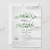 Rustic Eucalyptus Greenery QR Code Country Weddens Kaart (Voorkant)