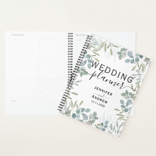 Rustic Eucalyptus Greenery Sage Wedding Planner (Display)