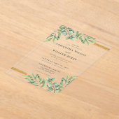 Rustic Eucalyptus Greenery Succulent Wedding Acryl Uitnodigingen (Laagn)