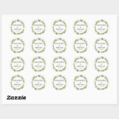 Rustic Eucalyptus Greenery Succulent Wedding Ronde Sticker (Vel)