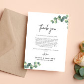 Rustic Eucalyptus Greenery Wedding Bedankkaart