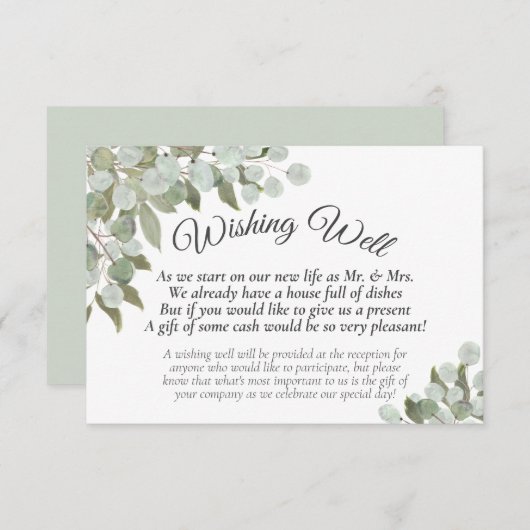 Rustic Eucalyptus & Greenery Wedding Goed Informatiekaartje (Voorkant / Achterkant)