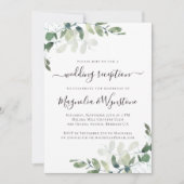 Rustic Eucalyptus Greenery Wedding Reception nodig Kaart (Voorkant)