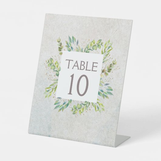 Rustic Eucalyptus Greenery Wedding Reception Reclamebord Met Voetstuk (Voorkant)