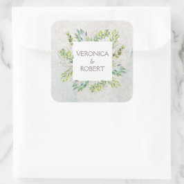 Rustic Eucalyptus Greenery Wedding Vierkante Sticker
