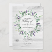 Rustic Eucalyptus Lavender country Barn Weddenscha Kaart (Voorkant)