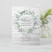 Rustic Eucalyptus Lavender Country Barn Wedding Kaart (Staand voorkant)