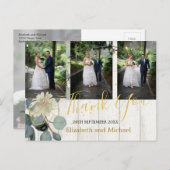 Rustic Eucalyptus Leaf Elegant Wedding Bedankt Briefkaart (Voorkant / Achterkant)