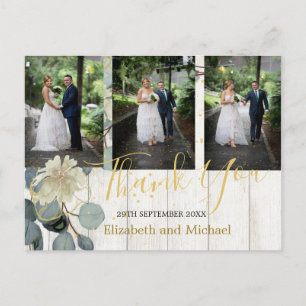 Rustic Eucalyptus Leaf Elegant Wedding Bedankt Briefkaart