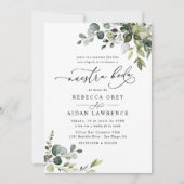 Rustic Eucalyptus Leaves Greenery Neustra Boda Kaart (Voorkant)