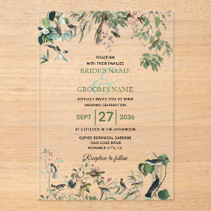 Rustic Eucalyptus Leaves  Greenery Wedding Acryl Uitnodigingen