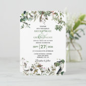 Rustic Eucalyptus Leaves  Greenery Wedding Kaart (Staand voorkant)