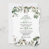 Rustic Eucalyptus Leaves Greenery Wedding Kaart (Voorkant)