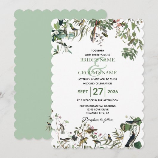 Rustic Eucalyptus Leaves  Greenery Wedding Kaart (Voorkant / Achterkant)