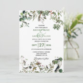 Rustic Eucalyptus Leaves Greenery Wedding Kaart (Staand voorkant)