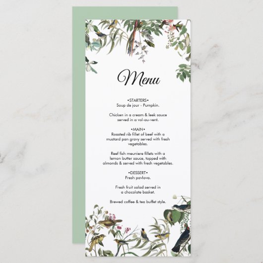 Rustic Eucalyptus Leaves Greenery Wedding Menu (Voorkant / Achterkant)