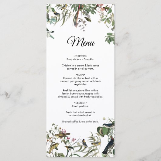 Rustic Eucalyptus Leaves  Greenery Wedding Menu (Voorkant)