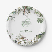 Rustic Eucalyptus Leaves  Greenery Wedding Papieren Bordje (Voorkant)