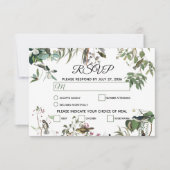 Rustic Eucalyptus Leaves  Greenery Wedding RSVP Kaartje (Voorkant)