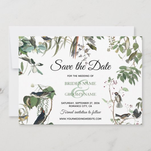 Rustic Eucalyptus Leaves Greenery Wedding Save The Date (Voorkant)