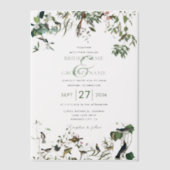 Rustic Eucalyptus Leaves  Greenery Wedding Vellum Uitnodigingen (Voorkant)