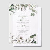 Rustic Eucalyptus Leaves  Greenery Wedding Vellum Uitnodigingen (Offset)