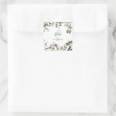 Rustic Eucalyptus Leaves  Greenery Wedding Vierkante Sticker (Tas)