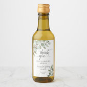 Rustic Eucalyptus Leaves Weddenschap Mini Wijn Etiket (Voorkant)