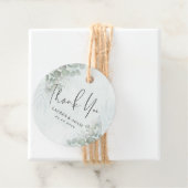 Rustic Eucalyptus Sage Green Wedding Bedankjes Labels (In situ)