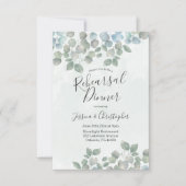 Rustic Eucalyptus Sage Green Wedding Rehearings Kaart (Voorkant)