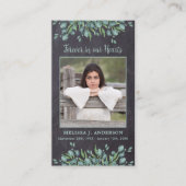 Rustic Eucalyptus Slate Memorial Prayer Kaart Contactkaartje (Voorkant)