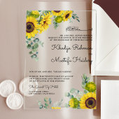 Rustic Eucalyptus Sunflower Islamic Muslim Wedding Acryl Uitnodigingen